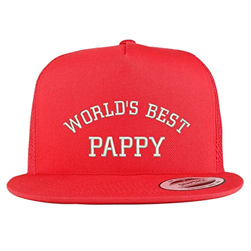 Trendy Apparel Shop World's Best Pappy 5 Panel Flatbill Trucker Mesh Snapback Cap