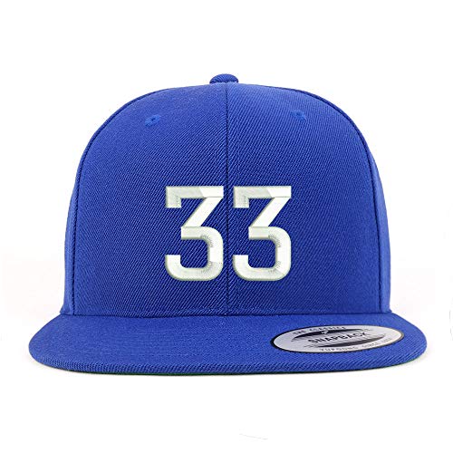 Trendy Apparel Shop Number 33 Embroidered Snapback Flatbill Baseball Cap