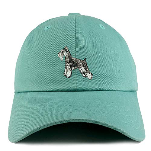 Trendy Apparel Shop Miniature Schnauzer Dog Embroidered Low Profile Soft Cotton Dad Hat Cap