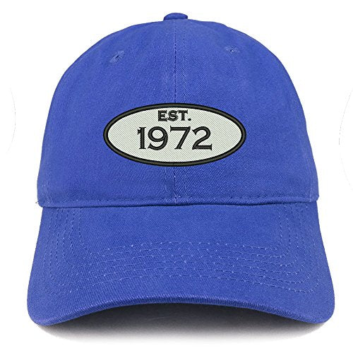 Trendy Apparel Shop Established 1971 Embroidered 49th Birthday Gift Soft Crown Cotton Cap