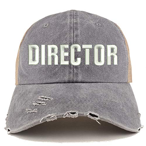 Trendy Apparel Shop Director Embroidered Washed Front Frayed Bill Cap