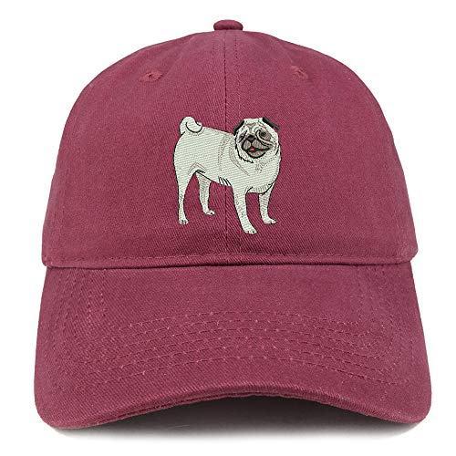 Trendy Apparel Shop Pug Dog Embroidered Unstructured Cotton Dad Hat