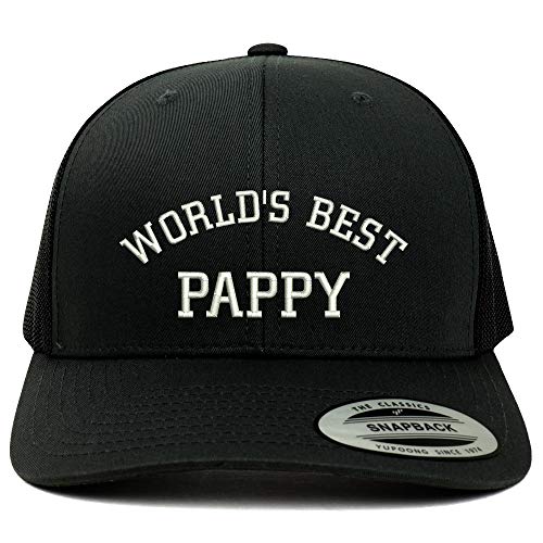 Trendy Apparel Shop Flexfit XXL World's Best Pappy Embroidered Retro Trucker Mesh Cap