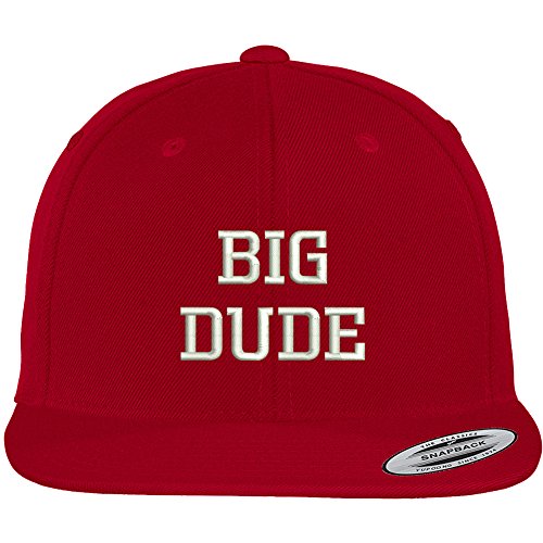 Trendy Apparel Shop Big Dude Embroidered Flat Bill Premium Classic Snapback Cap