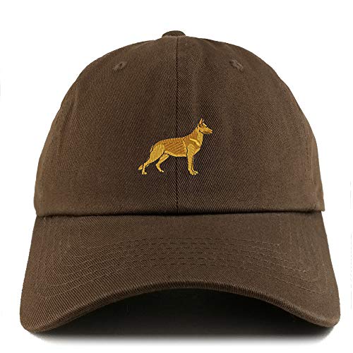 Trendy Apparel Shop German Shepherd Dog Embroidered Low Profile Soft Cotton Dad Hat Cap