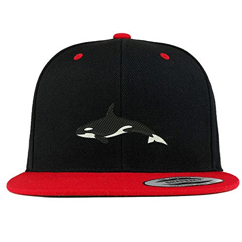 Trendy Apparel Shop Orca Killer Whale Embroidered Premium 2-Tone Flat Bill Snapback Cap