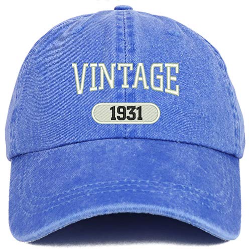 Trendy Apparel Shop 90th Birthday Vintage 1931 Washed Cotton Adjustable Cap