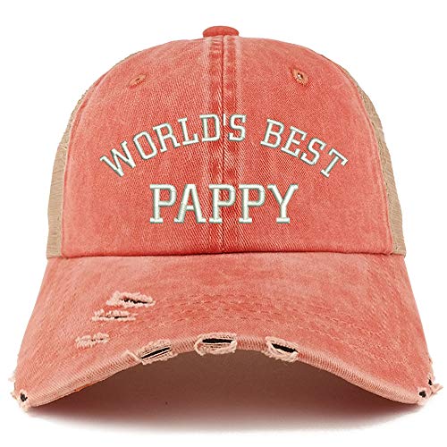 Trendy Apparel Shop World's Best Pappy Washed Front Mesh Back Frayed Bill Cap