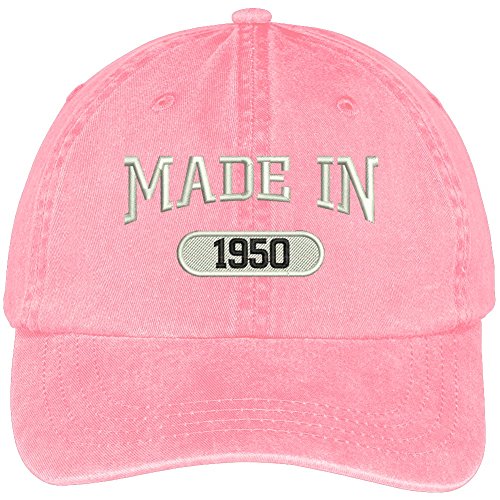 Trendy Apparel Shop 69th Birthday - Made in 1950 Embroidered Low Profile Washed Cotton Baseball Cap