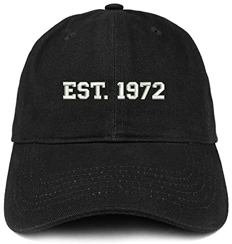 Trendy Apparel Shop EST 1972 Embroidered - 49th Birthday Gift Soft Cotton Baseball Cap