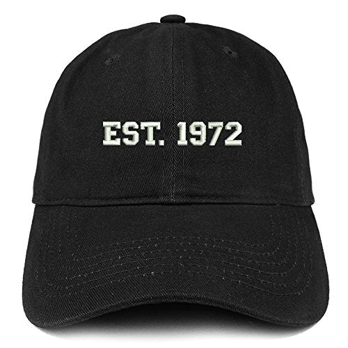 Trendy Apparel Shop EST 1972 Embroidered - 49th Birthday Gift Soft Cotton Baseball Cap