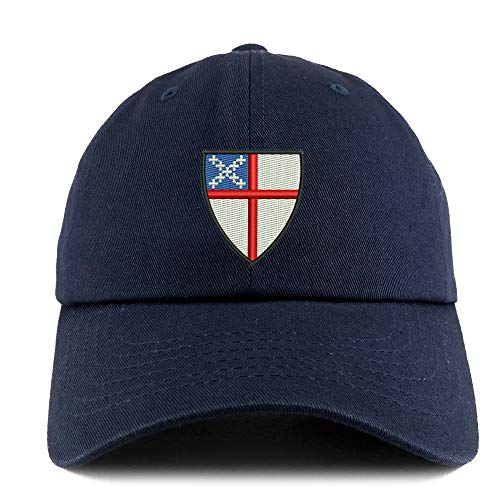 Trendy Apparel Shop Episcopal Shield Solid Adjustable Unstructured Dad Hat