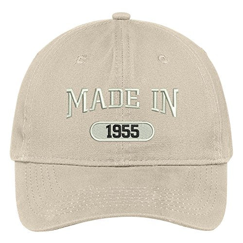 Trendy Apparel Shop 64th Birthday - Made in 1955 Embroidered Low Profile Cotton Baseball Cap