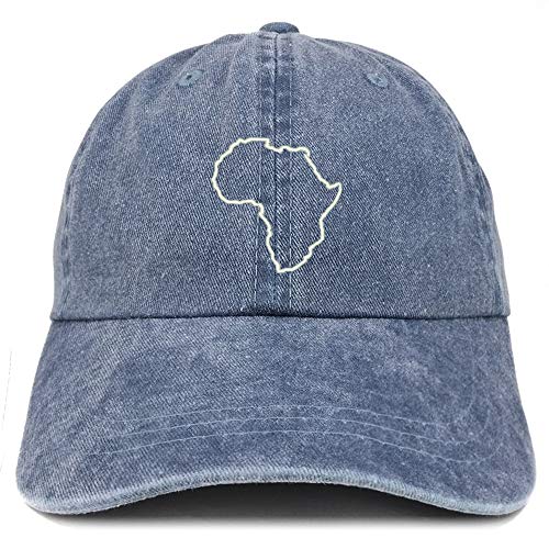 Trendy Apparel Shop Africa Map Outline Embroidered Washed Low Profile Cap