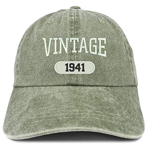 Trendy Apparel Shop 80th Birthday Vintage 1941 Washed Cotton Adjustable Cap