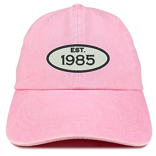 Trendy Apparel Shop Established 1985 Embroidered 36th Birthday Gift Pigment Dyed Washed Cotton Cap