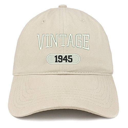 Trendy Apparel Shop Vintage 1945 Embroidered 76th Birthday Relaxed Fitting Cotton Cap