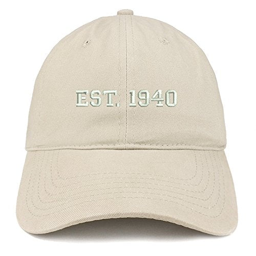 Trendy Apparel Shop EST 1940 Embroidered - 81st Birthday Gift Soft Cotton Baseball Cap