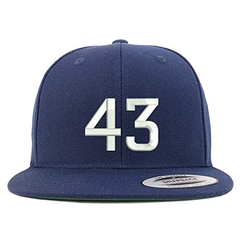 Trendy Apparel Shop Number 43 Embroidered Snapback Flatbill Baseball Cap