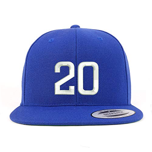 Trendy Apparel Shop Number 20 Embroidered Snapback Flatbill Baseball Cap