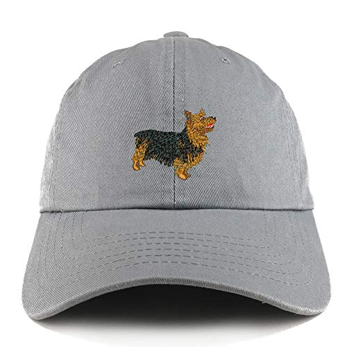 Trendy Apparel Shop Australian Terrier Dog Embroidered Low Profile Soft Cotton Dad Hat Cap