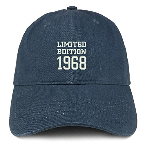 Trendy Apparel Shop Limited Edition 1968 Embroidered Birthday Gift Brushed Cotton Cap