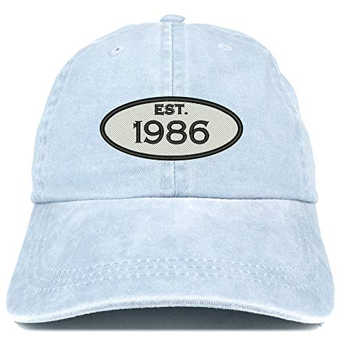 Trendy Apparel Shop 35th Birthday Established 1986 Washed Cotton Adjustable Cap