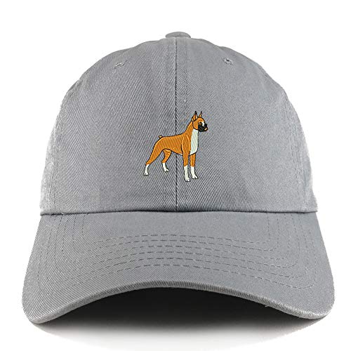 Trendy Apparel Shop Boxer Dog Embroidered Low Profile Soft Cotton Dad Hat Cap