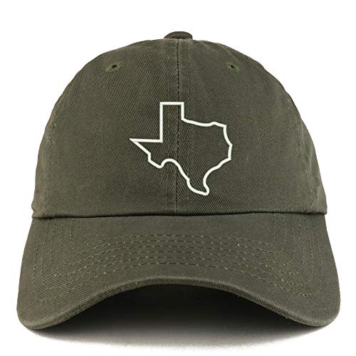 Trendy Apparel Shop Texas Outline Solid Adjustable Unstructured Dad Hat