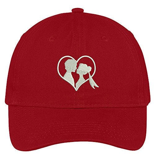 Trendy Apparel Shop Wedding Couple Embroidered Low Profile Soft Cotton Brushed Baseball Cap