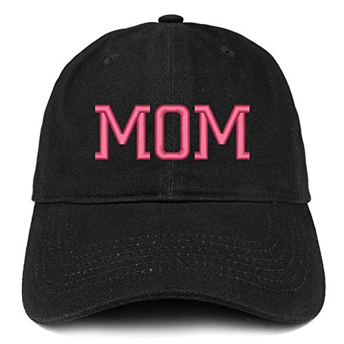 Trendy Apparel Shop Mom Pink Embroidered Soft Crown 100% Brushed Cotton Cap