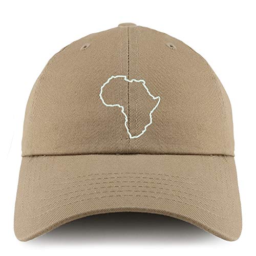 Trendy Apparel Shop Africa Map Outline Solid Adjustable Unstructured Dad Hat