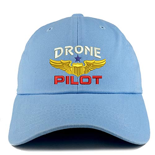 Trendy Apparel Shop Drone Pilot Aviation Wing Embroidered Low Profile Soft Cotton Dad Hat Cap