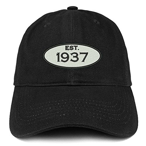 Trendy Apparel Shop Established 1937 Embroidered 84th Birthday Gift Soft Crown Cotton Cap