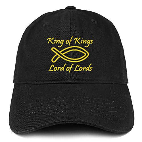 Trendy Apparel Shop King of King Embroidered Low Profile Brushed Cotton Cap