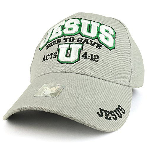 Trendy Apparel Shop Jesus Died to Save U Acts 4:12 Embroidered Structured Christian Baseball Cap