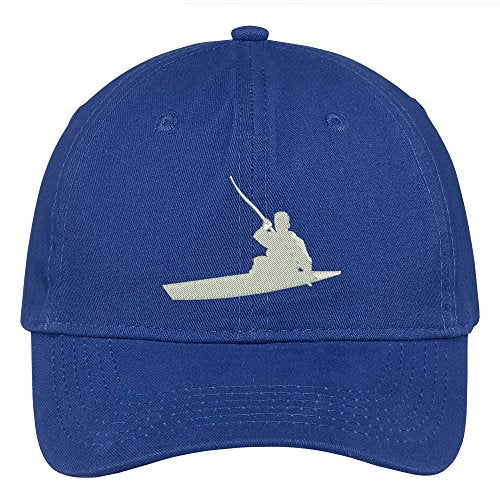 Trendy Apparel Shop Kayaker Silhouette Embroidered Low Profile Soft Cotton Brushed Baseball Cap