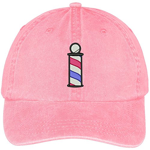 Trendy Apparel Shop Barber Pole Embroidered Washed Soft Cotton Adjustable Baseball Cap