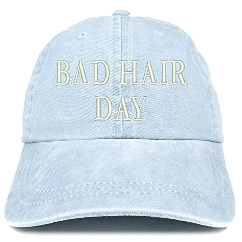 Trendy Apparel Shop Bad Hair Day Embroidered 100% Cotton Baseball Cap