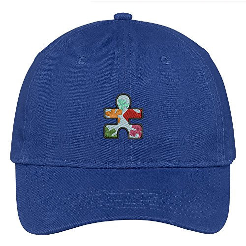 Trendy Apparel Shop Autism Puzzle Embroidered Soft Brushed Cotton Low Profile Cap