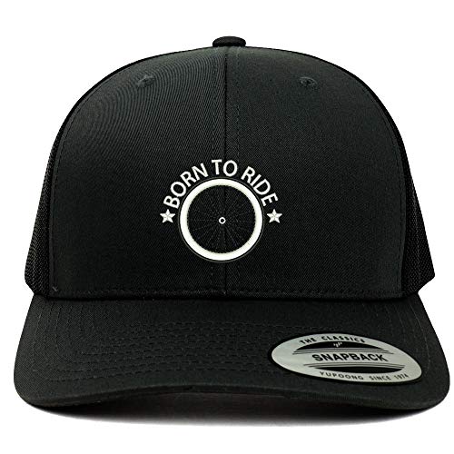 Trendy Apparel Shop Born to Ride Embroidered 6 Panel Trucker Mesh Cap