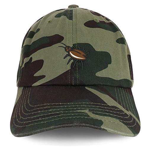 Trendy Apparel Shop Cockroach Embroidered Soft Crown 100% Brushed Cotton Cap