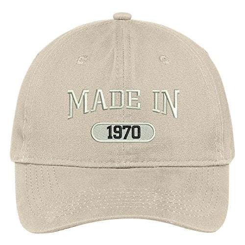 Trendy Apparel Shop 49th Birthday - Made in 1970 Embroidered Low Profile Cotton Baseball Cap