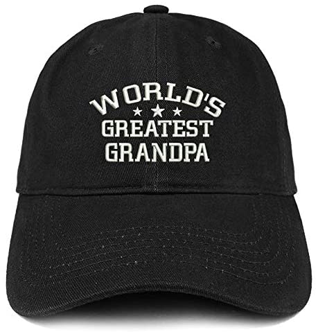 Trendy Apparel Shop World's Greatest Grandpa Embroidered Low Profile Soft Cotton Baseball Cap