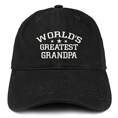 Trendy Apparel Shop World's Greatest Grandpa Embroidered Low Profile Soft Cotton Baseball Cap