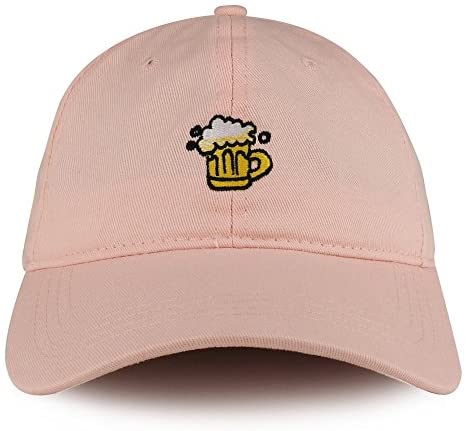 Trendy Apparel Shop Beer Emoticon Design Embroidered Cotton Unstructured Dad Hat