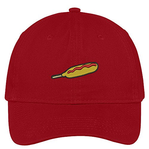 Trendy Apparel Shop Corn Dog Embroidered Low Profile Soft Cotton Brushed Cap