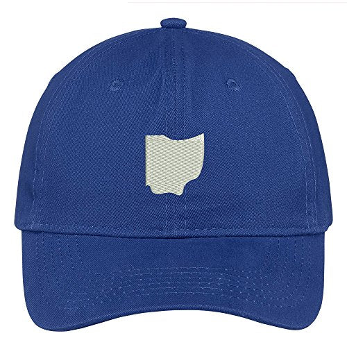 Trendy Apparel Shop Ohio State Map Embroidered Low Profile Soft Cotton Brushed Baseball Cap