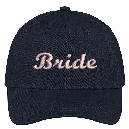 Trendy Apparel Shop Bride Script Wedding Theme Embroidered Soft Crown Cotton Cap