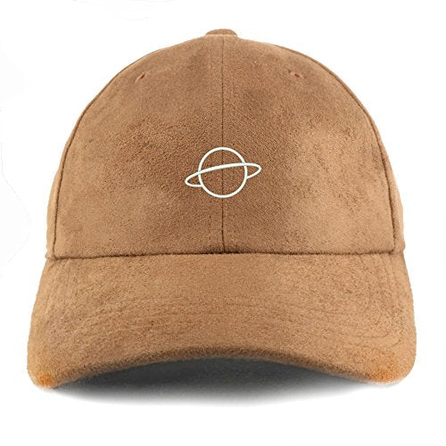 Trendy Apparel Shop Planet Embroidered Faux Suede Leather Adjustable Cap